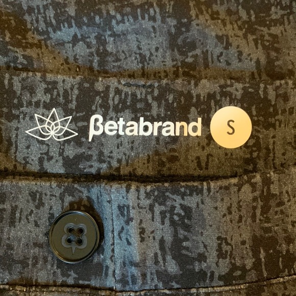 Betabrand Dress Pant Yoga Pants Straight Leg - Black and Gray Shibori - S - Picture 5 of 5